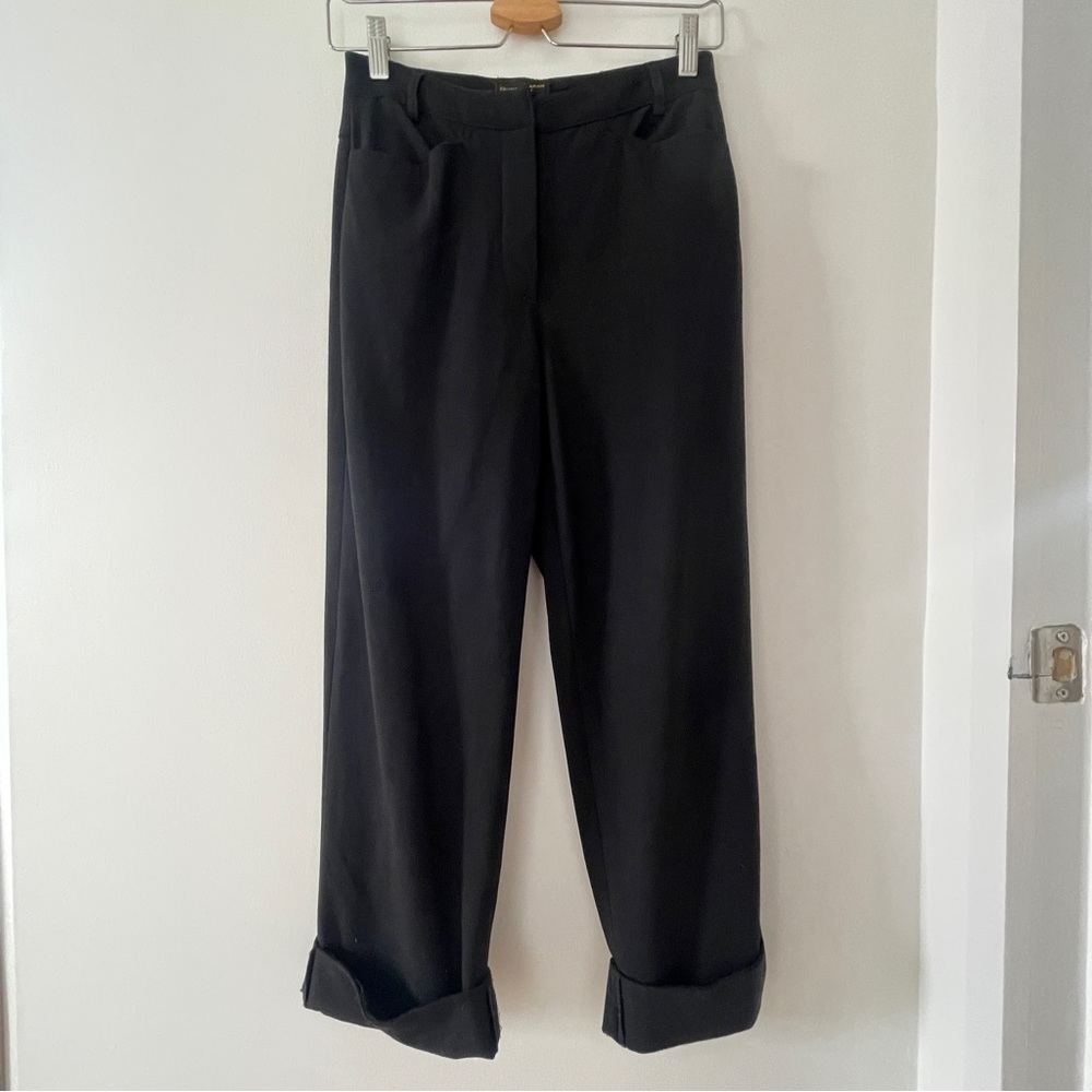 Vintage Donna Karan stretchy black mid rise trousers